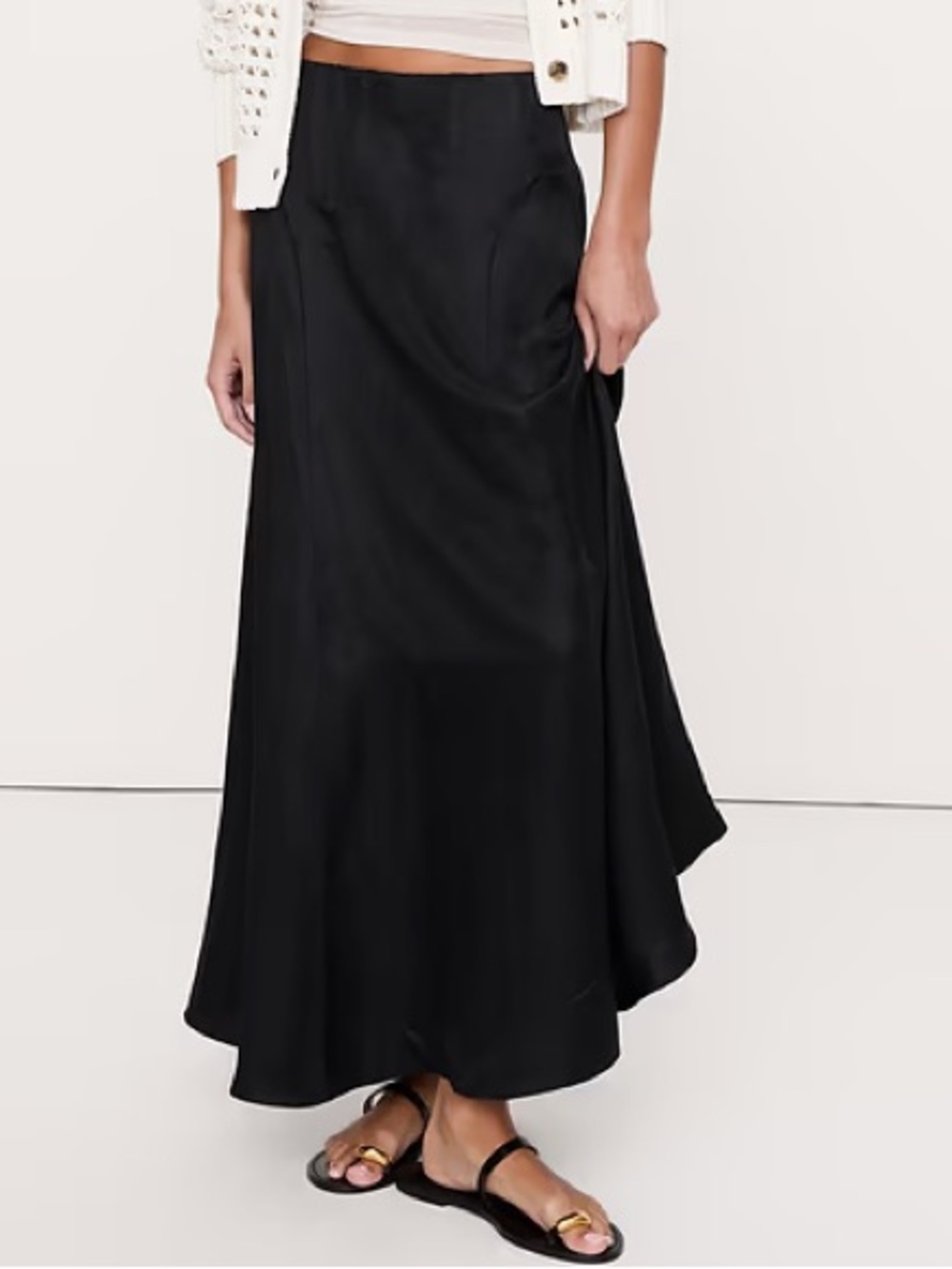 BANANA REPUBLIC VISCOSE-LINEN MAXI SKIRT - Picture 2 of 8